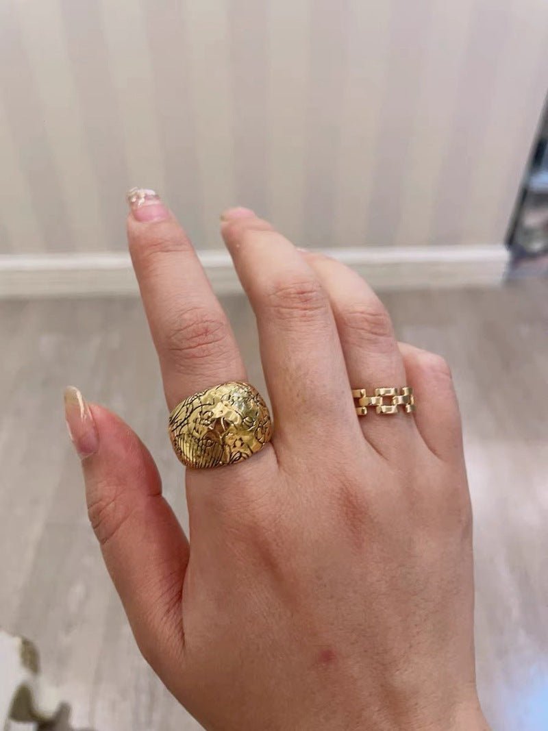 Louve Panthère - Inspired Vintage Chain Soft Ring - floysun