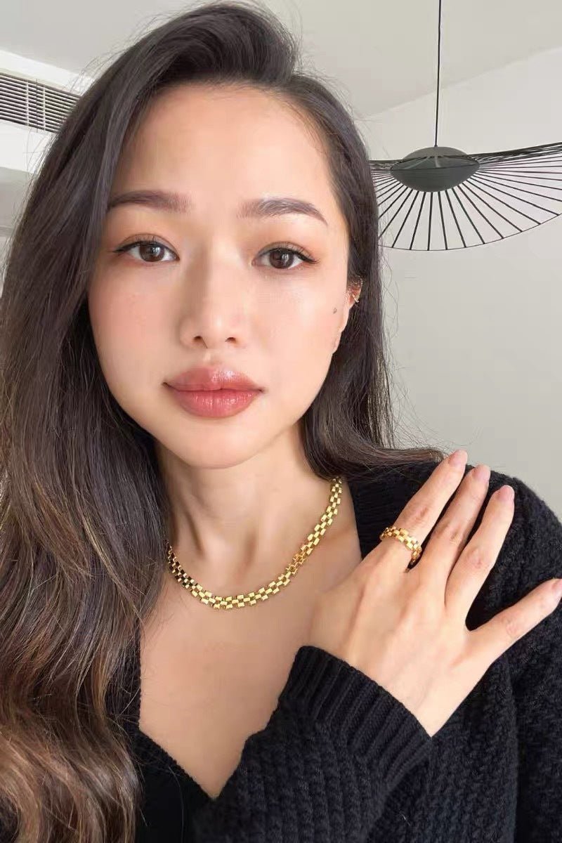 Louve Panthère - Inspired Vintage Chain Soft Ring - floysun