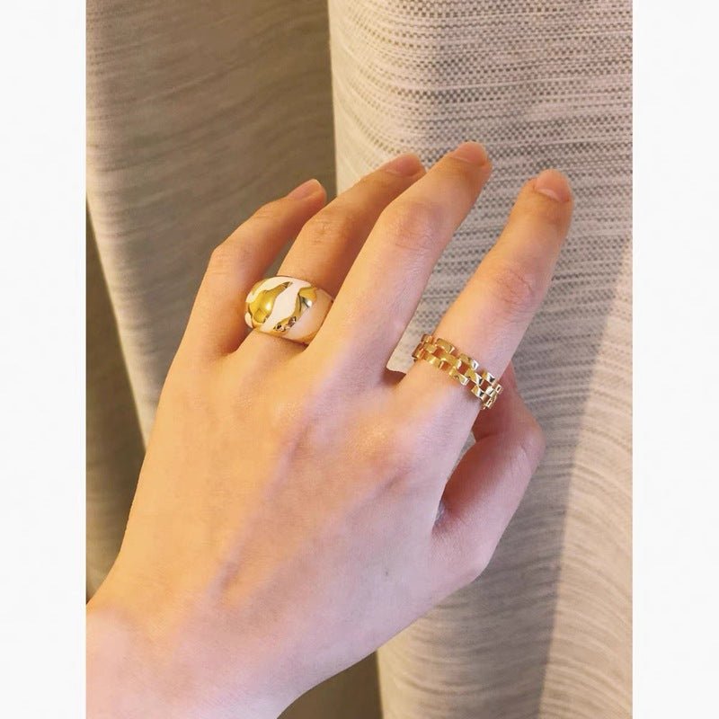 Louve Panthère - Inspired Vintage Chain Soft Ring - floysun