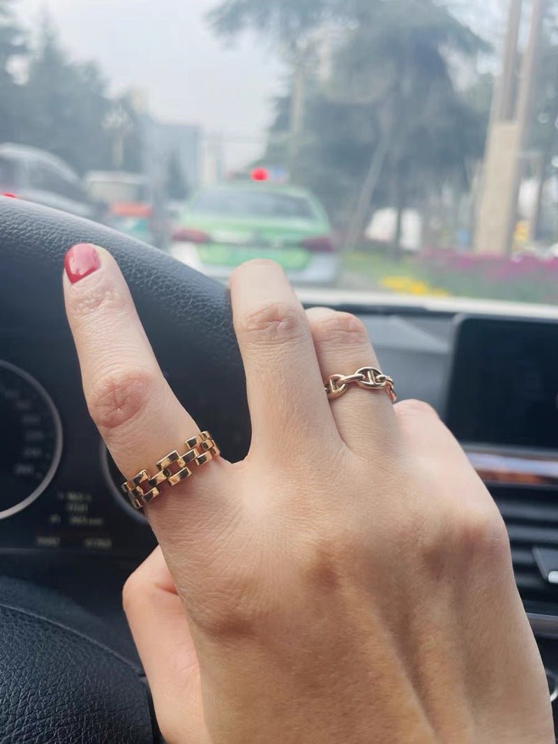 Louve Panthère - Inspired Vintage Chain Soft Ring - floysun