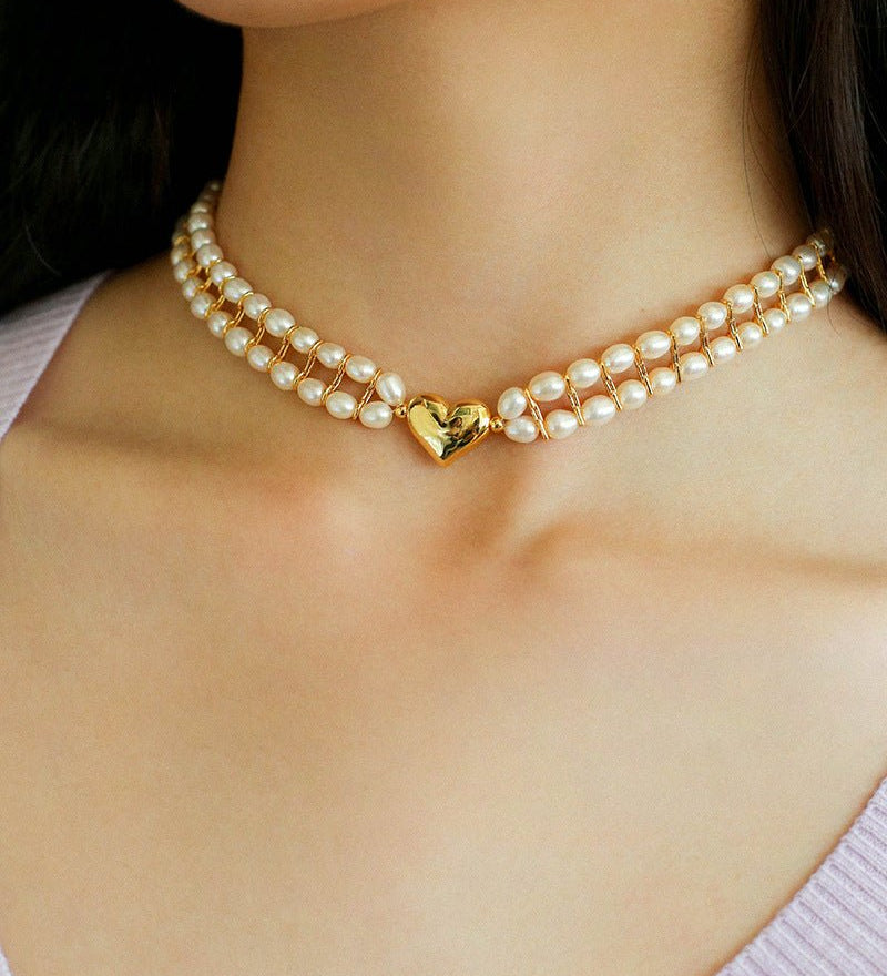 Love Choker Vintage Double Strand Pearls - floysun
