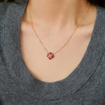 Lucky Clover Natural Stone Necklace - floysun