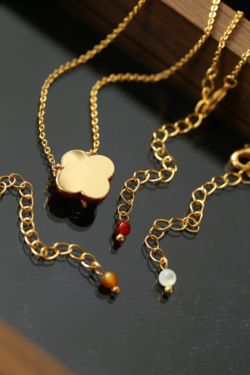 Lucky Clover Natural Stone Necklace - floysun