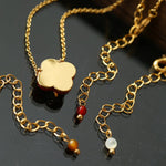Lucky Clover Natural Stone Necklace - floysun