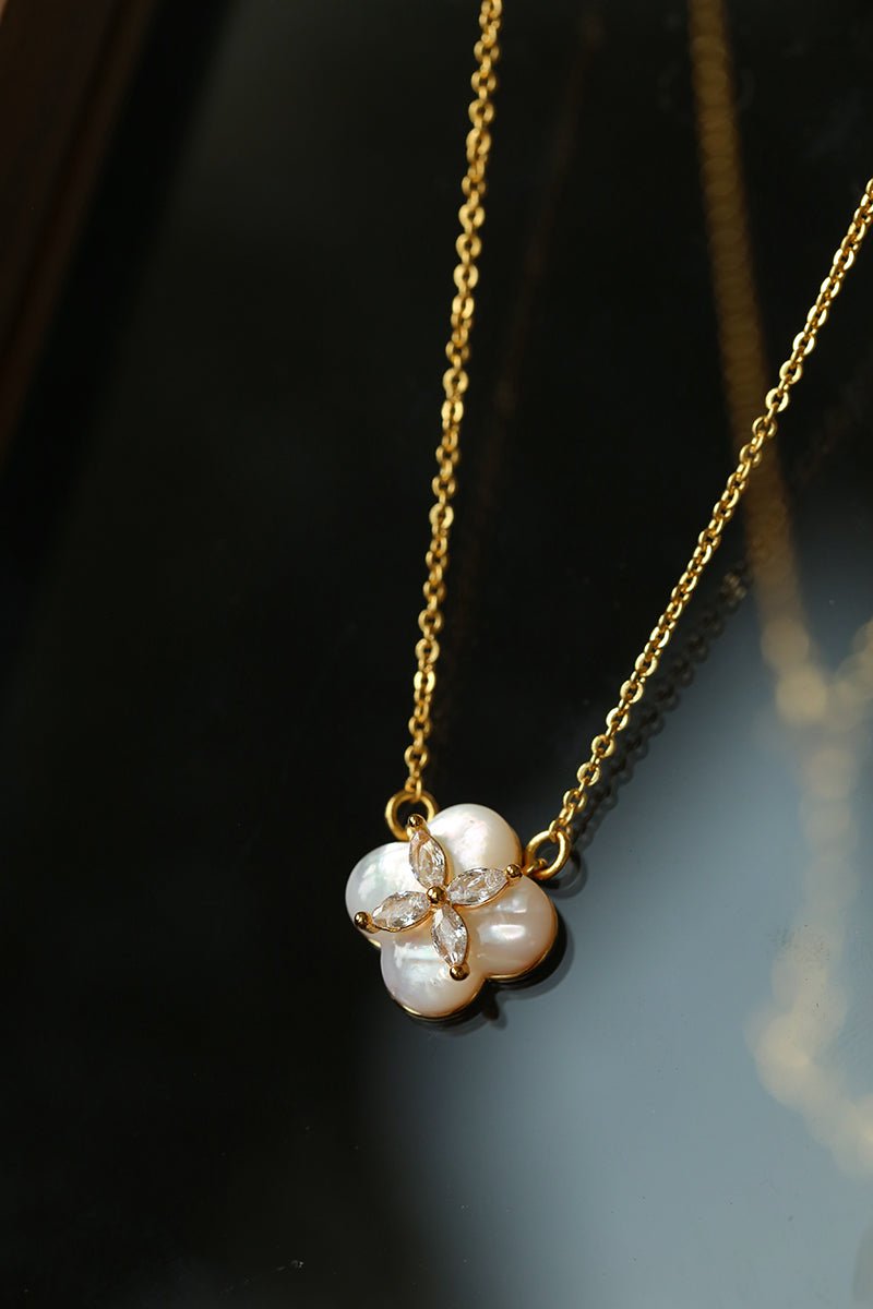Lucky Clover Natural Stone Necklace - floysun