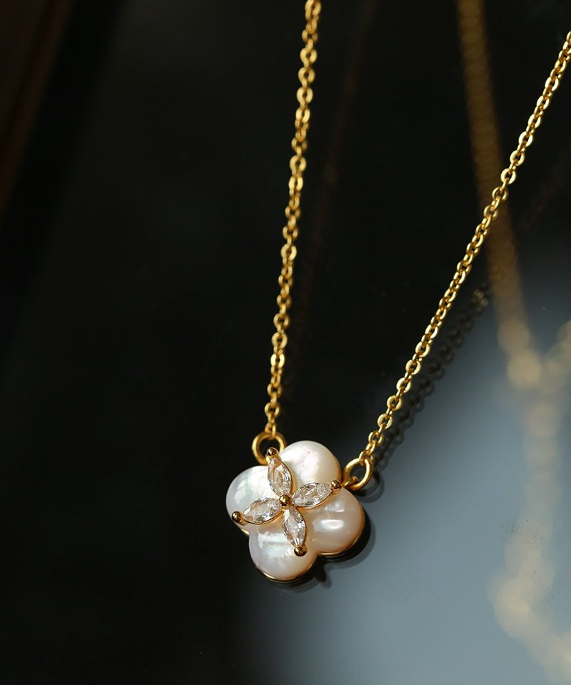 Lucky Clover Natural Stone Necklace - floysun