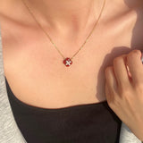 Lucky Clover Natural Stone Necklace - floysun