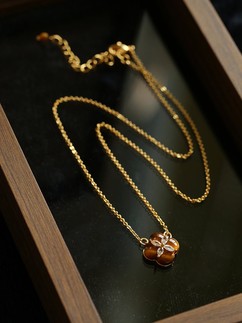 Lucky Clover Natural Stone Necklace - floysun