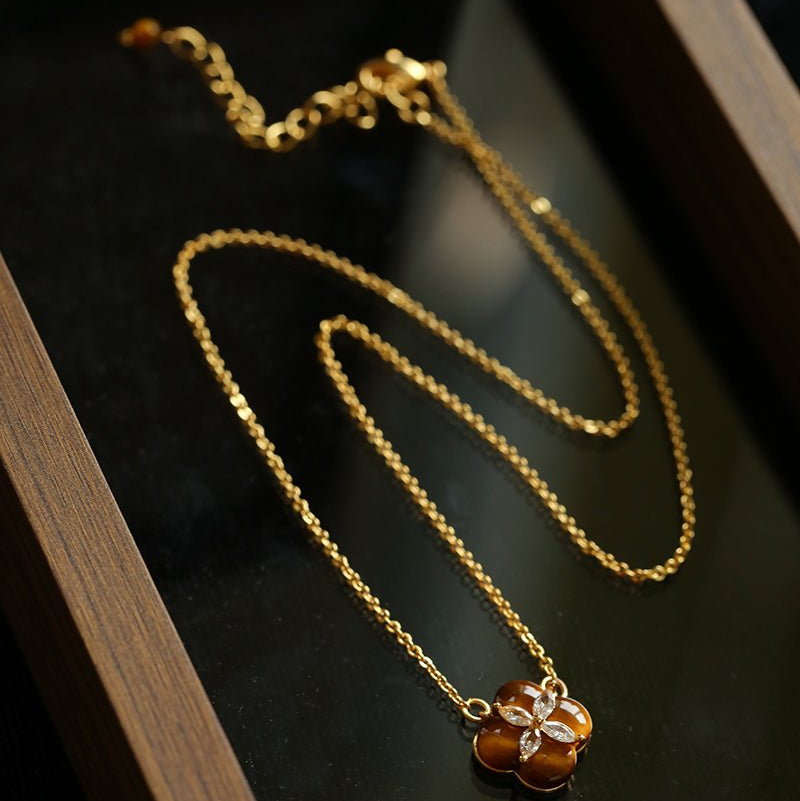Lucky Clover Natural Stone Necklace - floysun