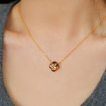 Lucky Clover Natural Stone Necklace - floysun