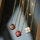 Lucky Clover Natural Stone Necklace - floysun