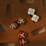 Lucky Clover Natural Stone Stud Earrings - floysun