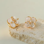 Lucky Clover Natural Stone Stud Earrings - floysun