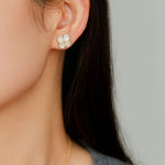 Lucky Clover Natural Stone Stud Earrings - floysun