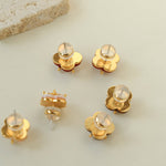 Lucky Clover Natural Stone Stud Earrings - floysun