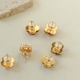 Lucky Clover Natural Stone Stud Earrings - floysun