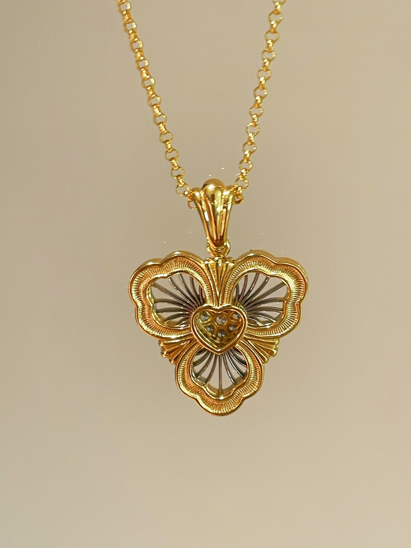 Lucky Clover Opera Heart Necklace - floysun