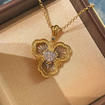 Lucky Clover Opera Heart Necklace - floysun
