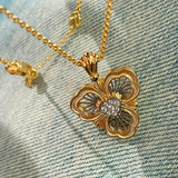 Lucky Clover Opera Heart Necklace - floysun