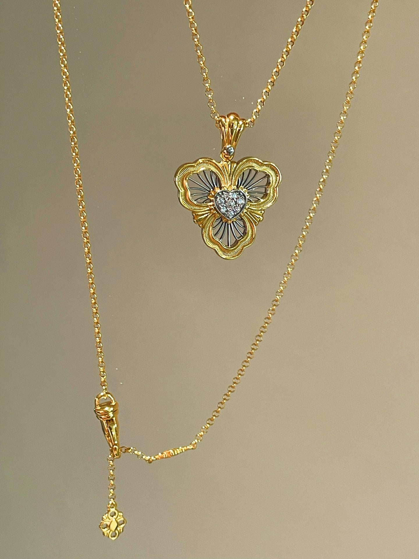 Lucky Clover Opera Heart Necklace - floysun