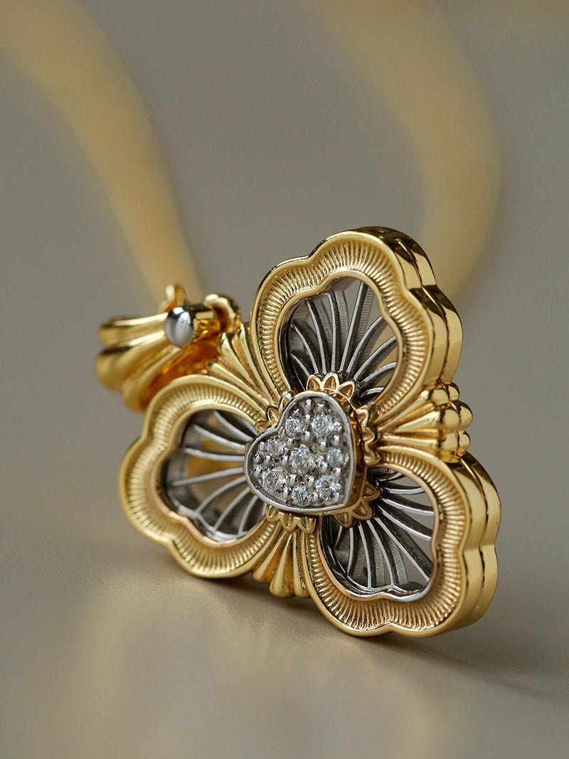 Lucky Clover Opera Heart Necklace - floysun