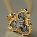 Lucky Clover Opera Heart Necklace - floysun