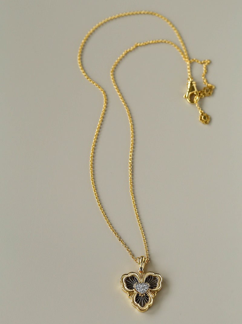 Lucky Clover Opera Heart Necklace - floysun