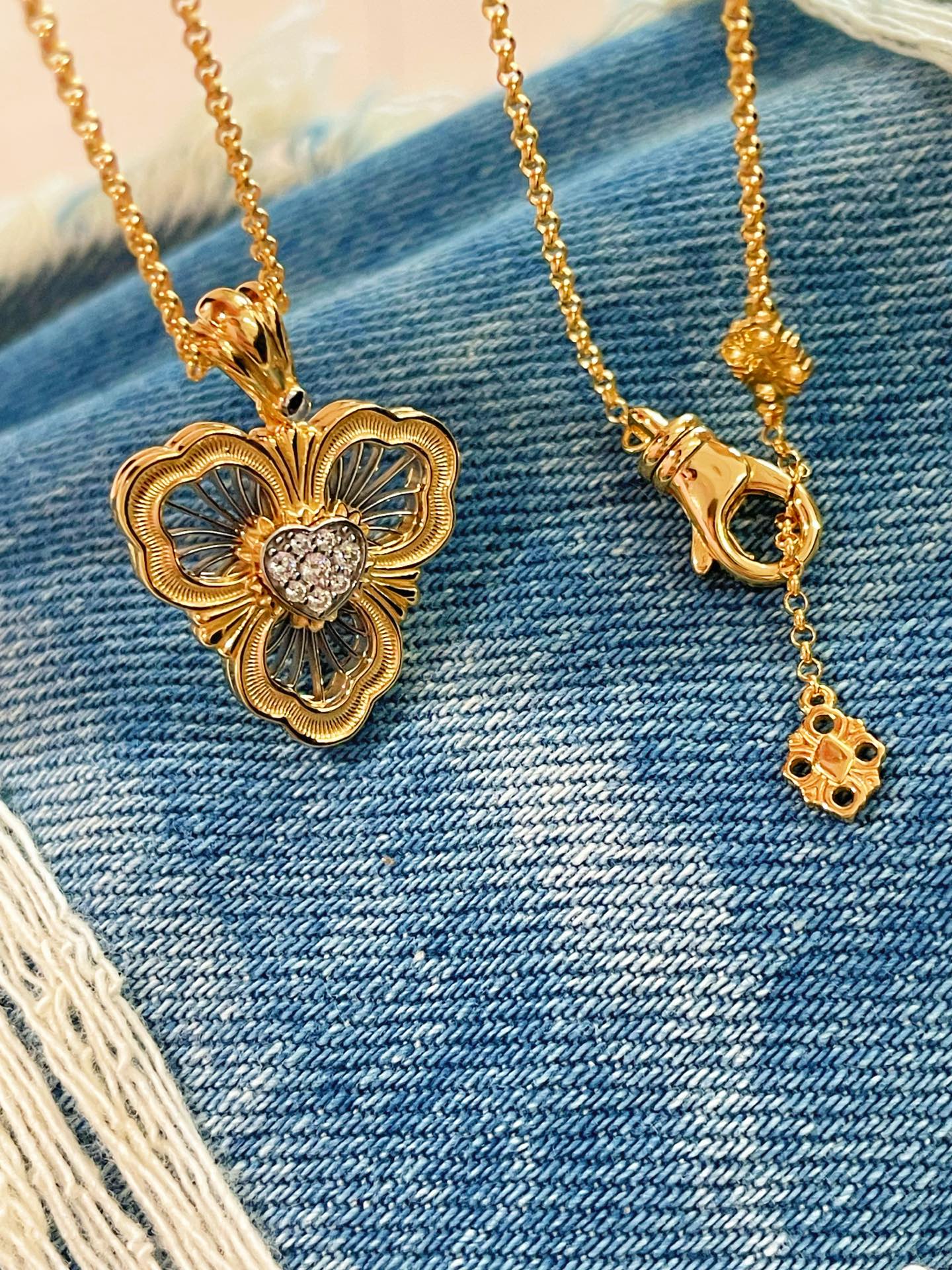 Lucky Clover Opera Heart Necklace - floysun