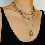 Lucky Four - leaf Clover Labradorite Charm Necklace - floysun