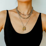 Lucky Four - leaf Clover Labradorite Charm Necklace - floysun