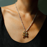 Lucky Four - leaf Clover Labradorite Charm Necklace - floysun