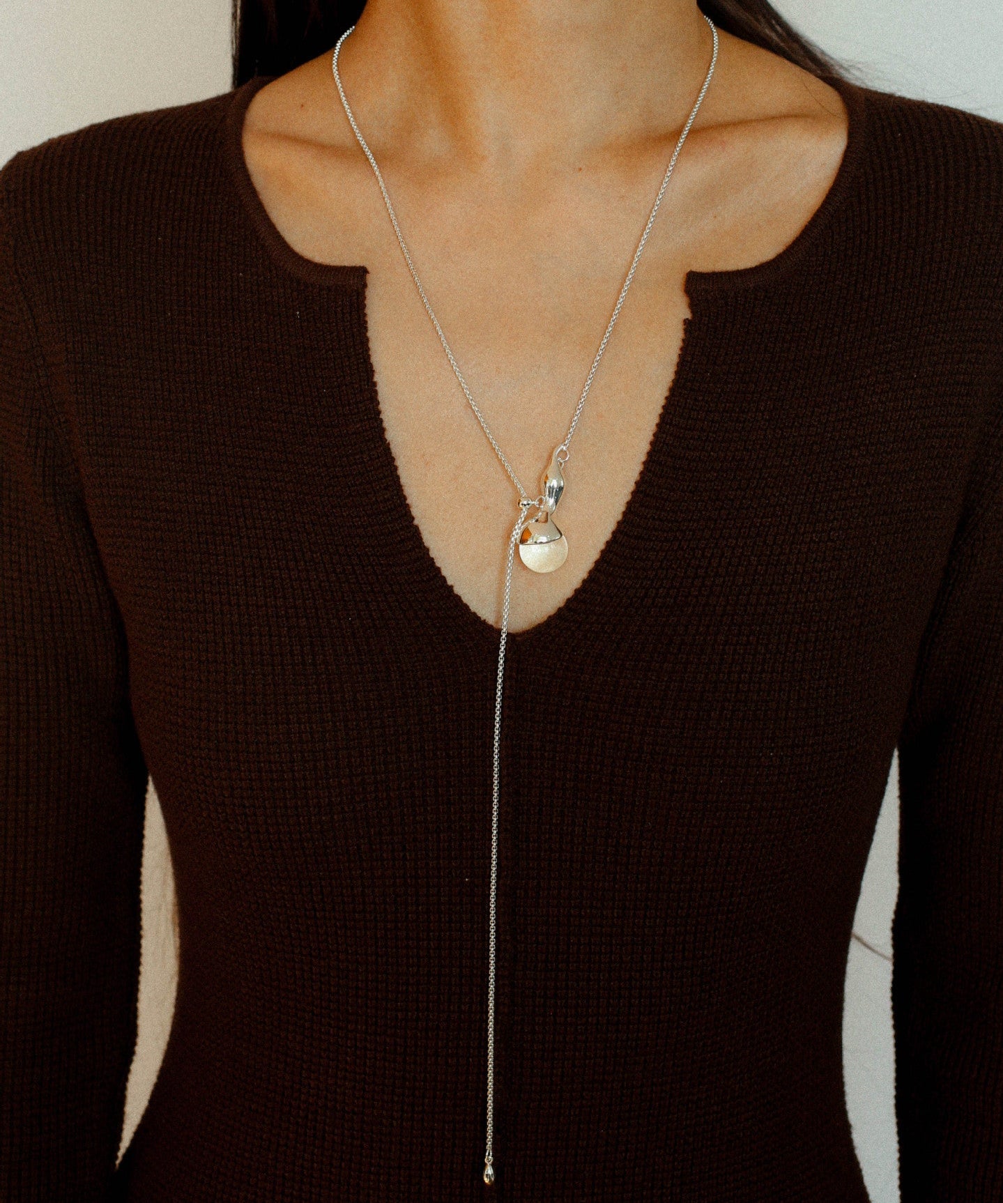 Lucky Gourd Crystal Necklace – Adjustable Long Natural Stone Pendant - floysun