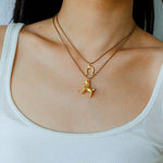 Lucky Horse & Horseshoe 2Pcs Cord Necklace Set | Meaningful Stackable Choker - floysun