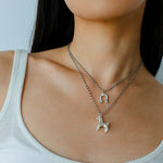 Lucky Horse & Horseshoe 2Pcs Cord Necklace Set | Meaningful Stackable Choker - floysun