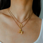 Lucky Horse & Horseshoe 2Pcs Cord Necklace Set | Meaningful Stackable Choker - floysun