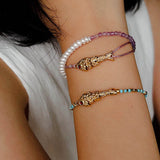 Lucky Little Fish Bracelet Turquoise Beads or Pink Cord - floysun