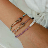Lucky Little Fish Bracelet Turquoise Beads or Pink Cord - floysun