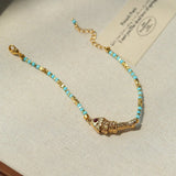 Lucky Little Fish Bracelet Turquoise Beads or Pink Cord - floysun