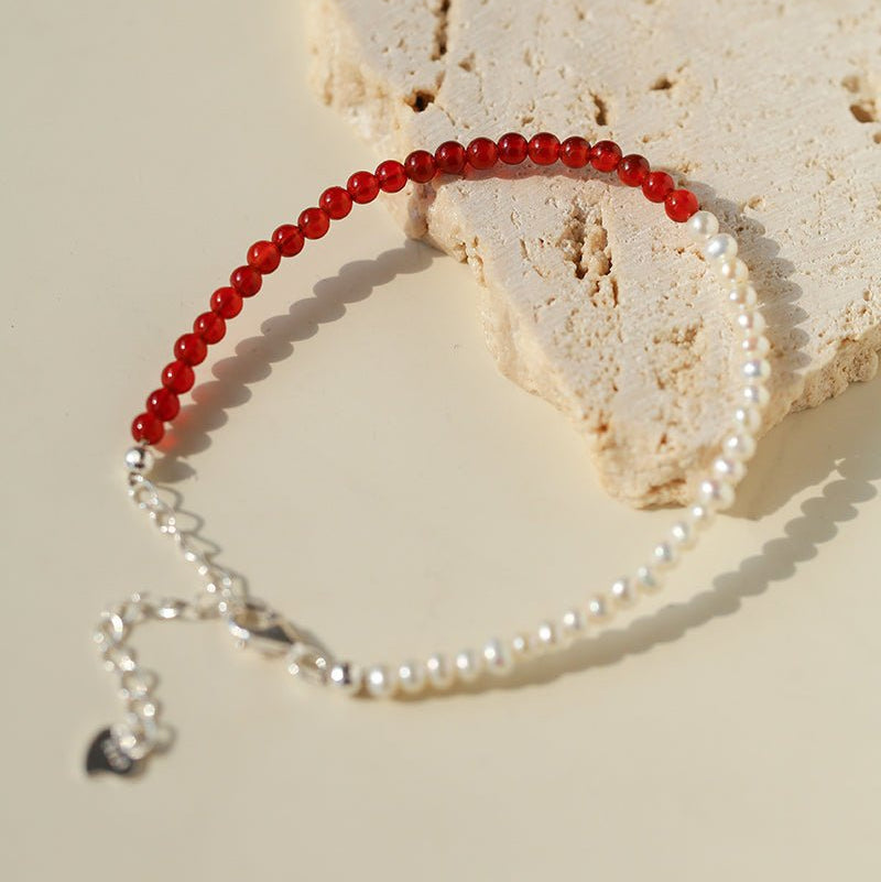 Lucky Red Bracelet | Pearl Cord & Pearl Agate Styles - floysun