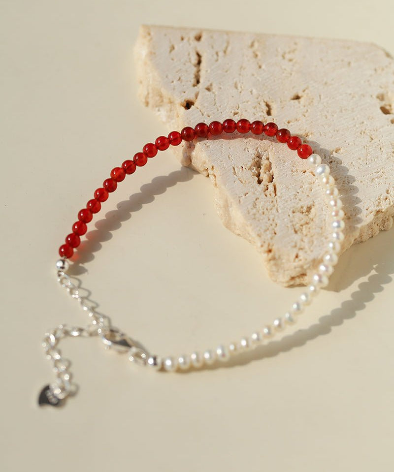 Lucky Red Bracelet | Pearl Cord & Pearl Agate Styles - floysun