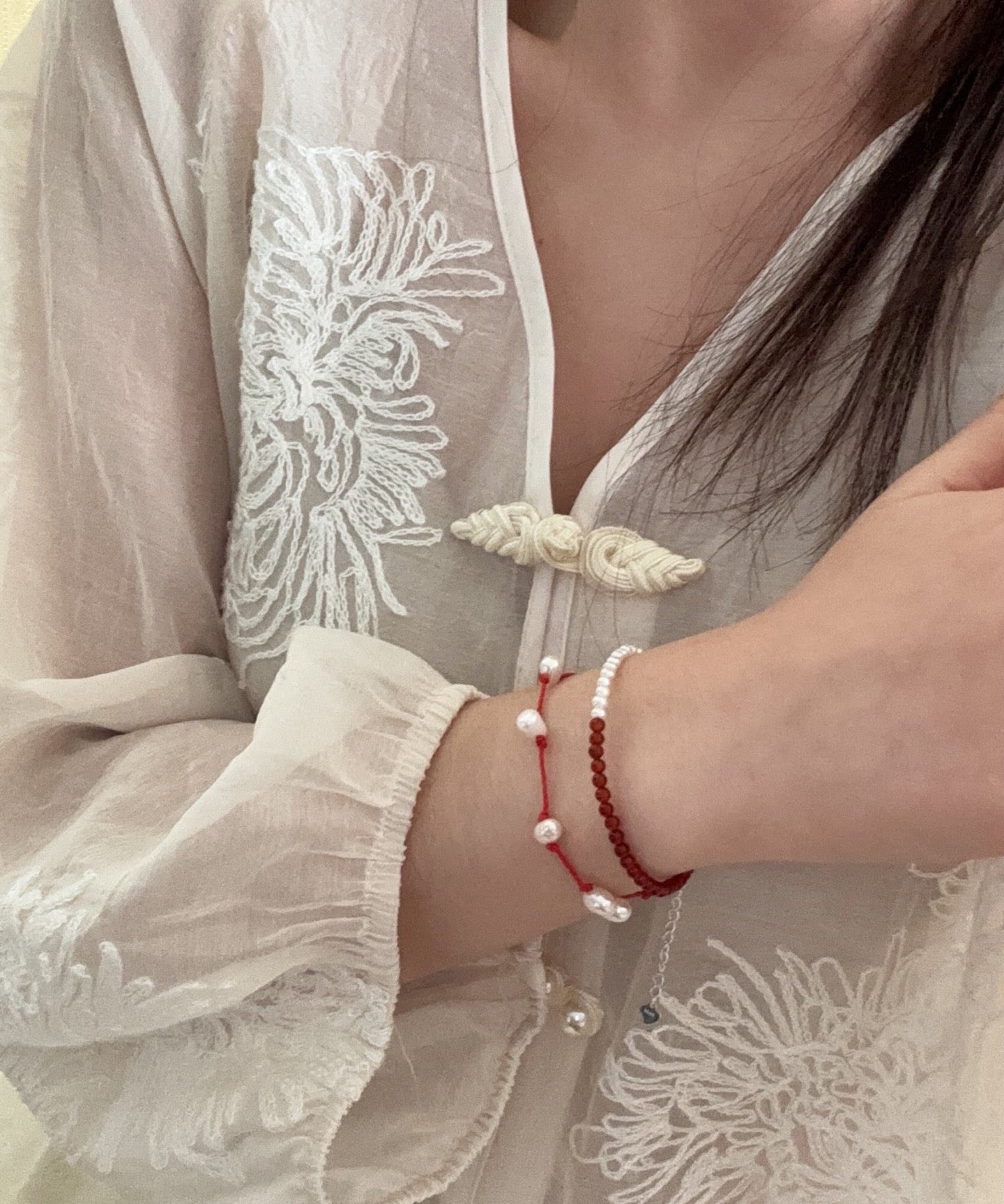 Lucky Red Bracelet | Pearl Cord & Pearl Agate Styles - floysun