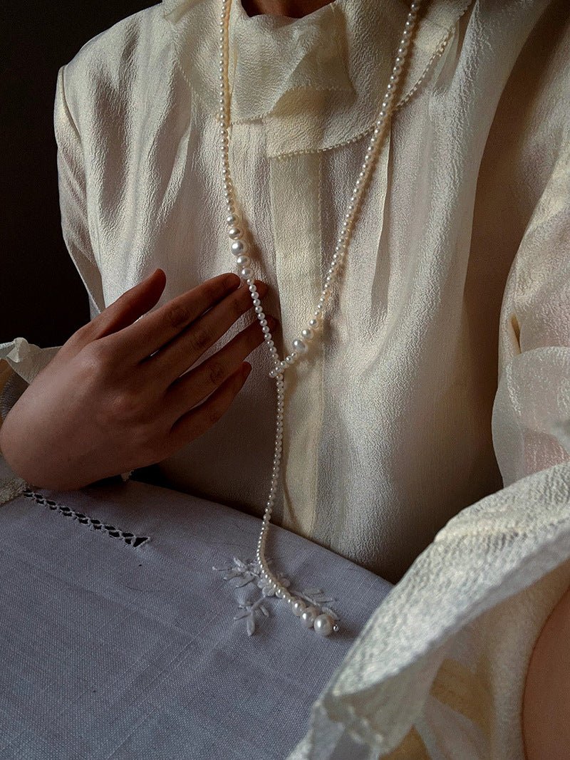 Lumina Y - Shape Freshwater Pearl Lariat Necklace - floysun