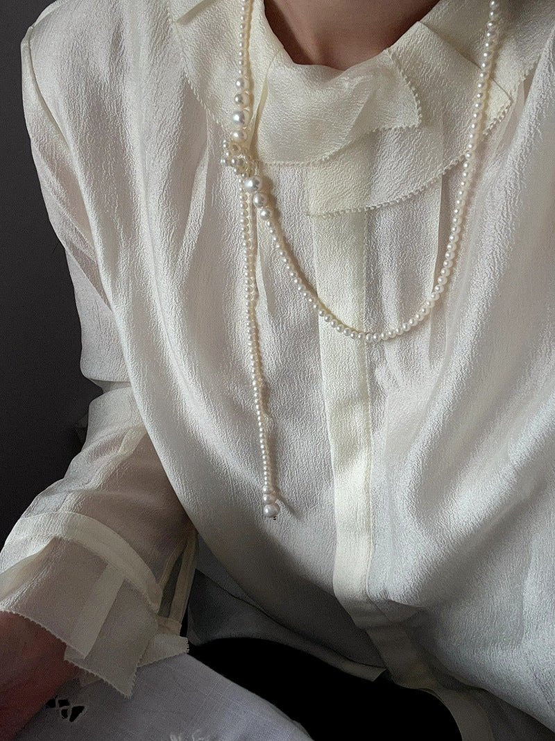 Lumina Y - Shape Freshwater Pearl Lariat Necklace - floysun