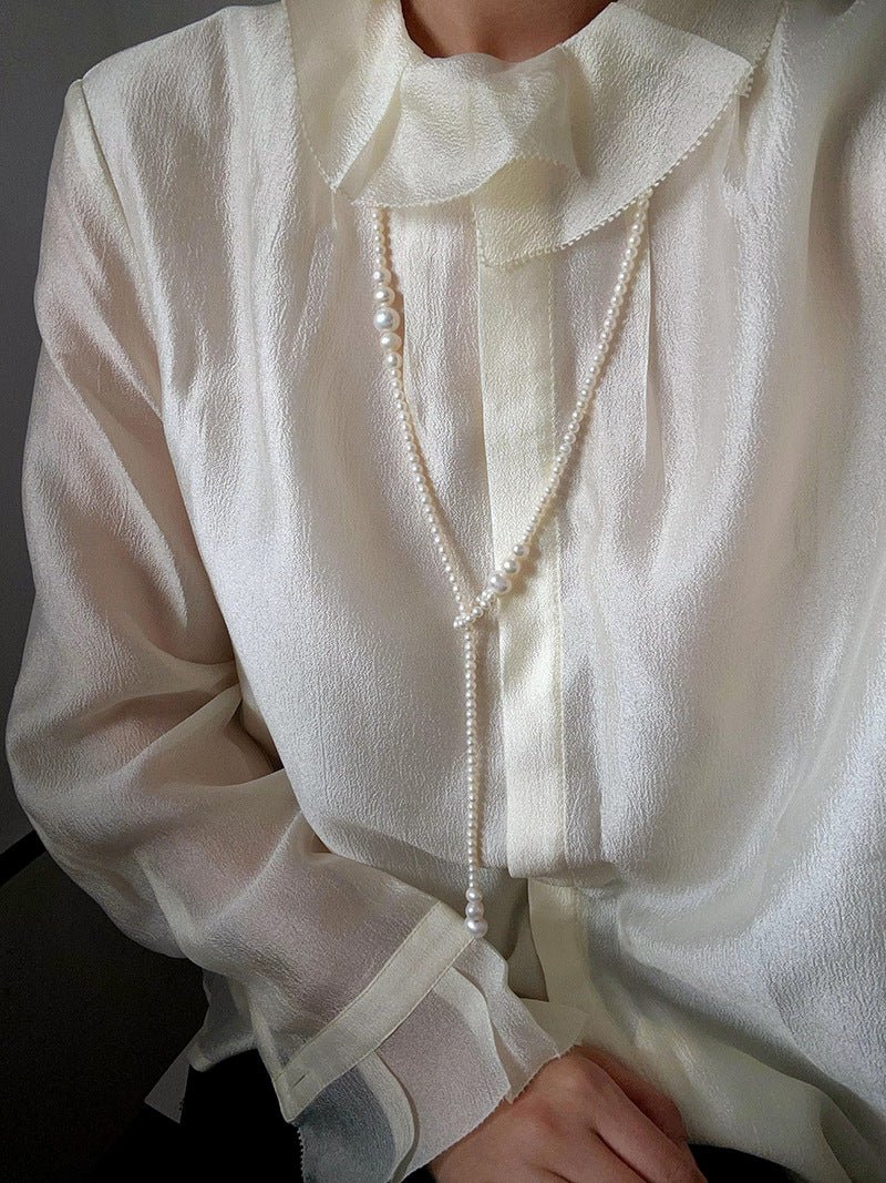 Lumina Y - Shape Freshwater Pearl Lariat Necklace - floysun