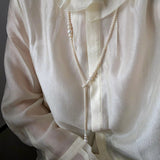 Lumina Y - Shape Freshwater Pearl Lariat Necklace - floysun