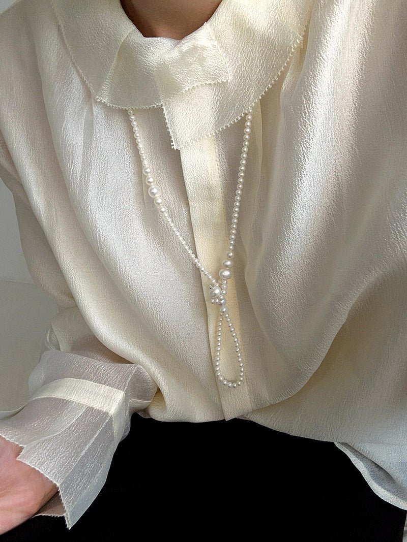 Lumina Y - Shape Freshwater Pearl Lariat Necklace - floysun