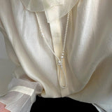 Lumina Y - Shape Freshwater Pearl Lariat Necklace - floysun