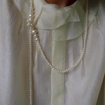 Lumina Y - Shape Freshwater Pearl Lariat Necklace - floysun