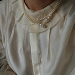 Lumina Y - Shape Freshwater Pearl Lariat Necklace - floysun