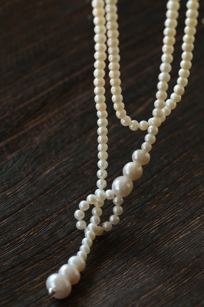 Lumina Y - Shape Freshwater Pearl Lariat Necklace - floysun
